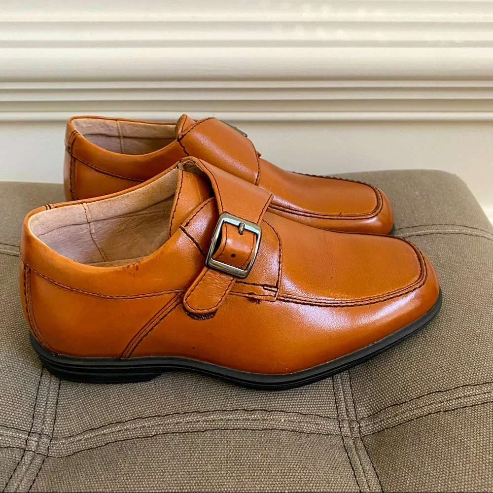 Florsheim Boy’s Leather Dress shoe Size 12.5 M NWOT Cognac, brand new